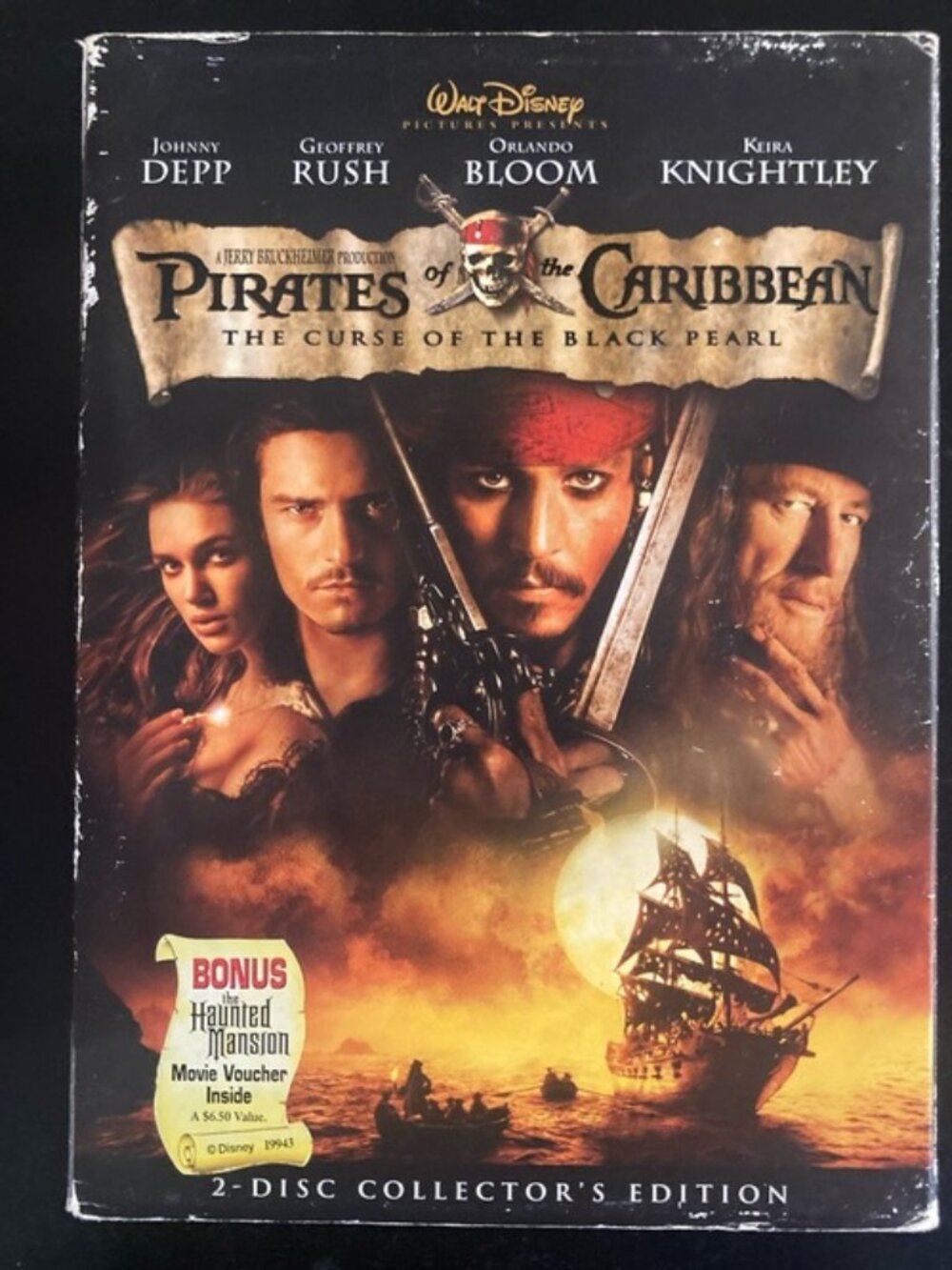Pirates of the Caribbean: The Curse of the Black Pearl (DVD, 2003)
